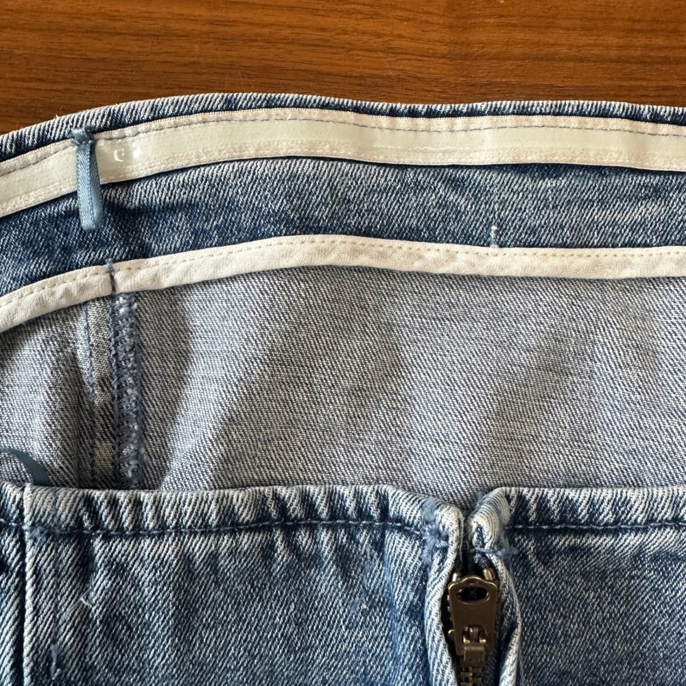 Abercrombie & Fitch Strapless Denim Midi Dress Large Stretch Bodycon Corset NWT - Picture 10 of 13